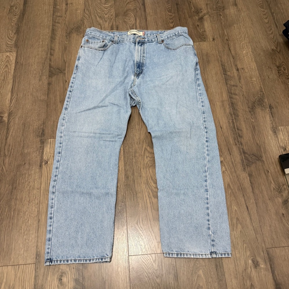 Levis 505 Regular Fit Jeans Mens 40x30 Light Wash Blue Straight Leg Denim 2000s